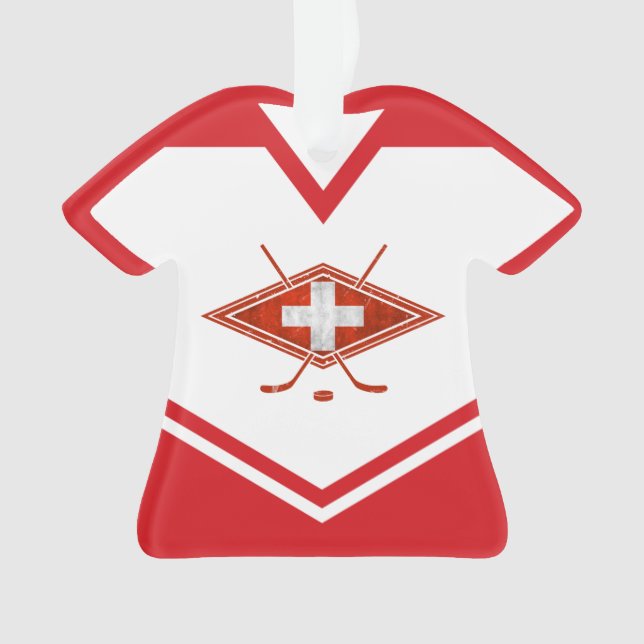 Name & Number Jersey Switzerland Logo Ornament (Front)