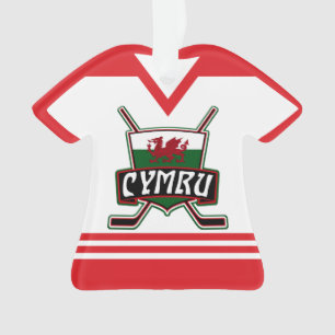 Name & Number Jersey Wales Holiday Ornament