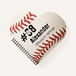 Name Number Position Custom White Baseball  Notebook