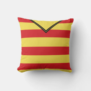 Name & Number Red Stripes Rugby Soccer Pillow