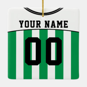 Name & Number Soccer Football Jersey Template Ceramic Ornament