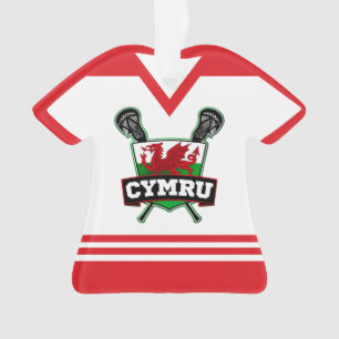Name & Number Wales Cymru Lacrosse Ornament