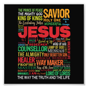 Name of jesus king saviour counsellor photo print