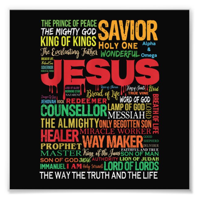 Name of jesus king saviour counsellor photo print (Front)