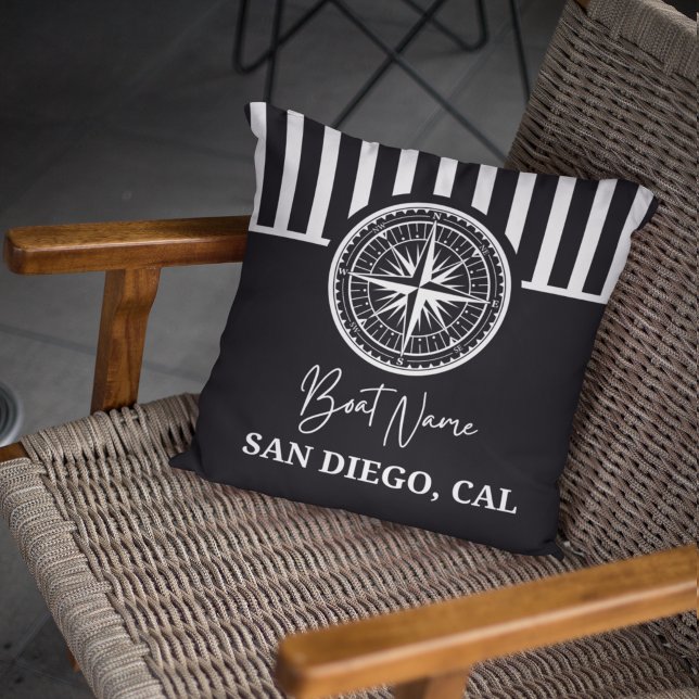 Name of your boat Nautical Compass Cushion (Creator Uploaded)