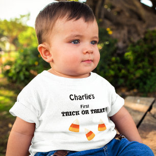 Name on 6-24 Months Baby Halloween White T-Shirt