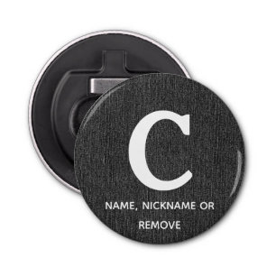 Name on Black Denim Print 2.25" Magnet Bottle Opener