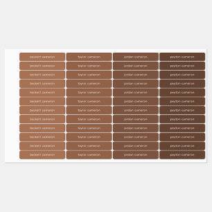 Name on Brown Adhesive