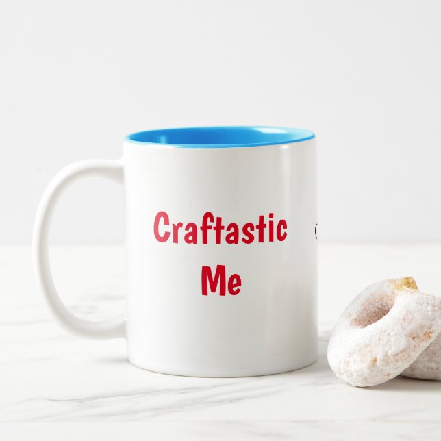 Name on Craftastic Me, 11oz. Two-Tone Coffee Mug (With Donut)
