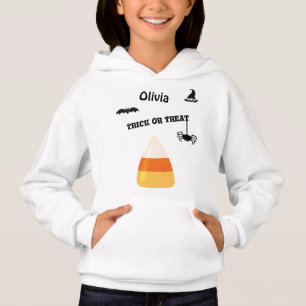 Name on Decorated Kids' Halloween Pullover Hoodie