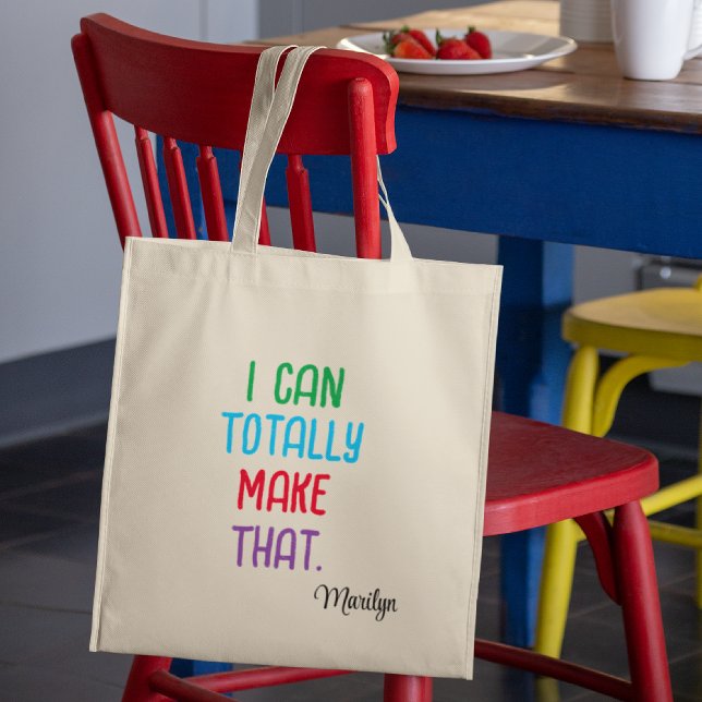 Name on Funny Craft Saying Cotton Budget Tote (Creator Uploaded)