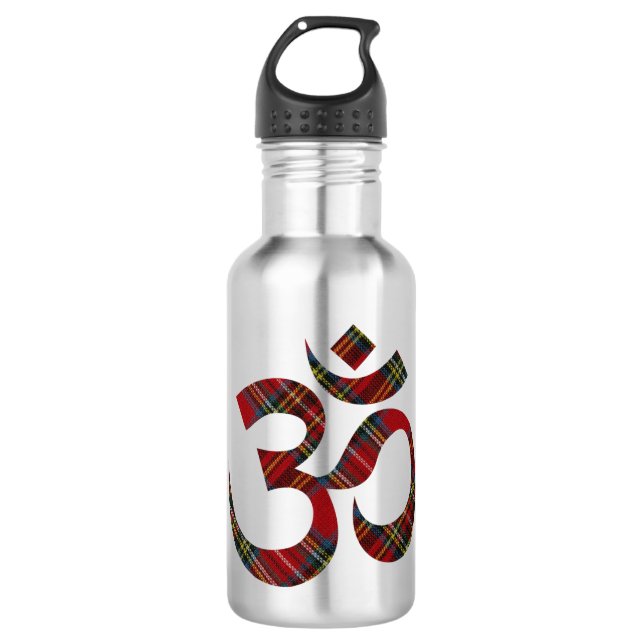 Name on Om Symbol 18oz Stainless Water Bottle (Front)