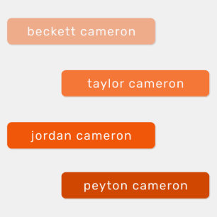 Name on Orange Adhesive