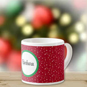 Name on Red & White Stars 6oz Espresso Cup