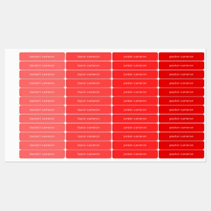 Name on Tomato Red Adhesive