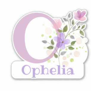 Name Ophelia & Initial with Floral Design