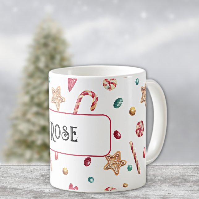 Name or Monogram, Candy & Cookies 11oz Coffee Mug (Creator Uploaded)