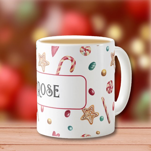 Name or Monogram, Candy & Cookies 11oz Coffee Mug (Creator Uploaded)