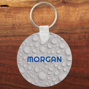 Name or Monogram on Water Drops Keychain