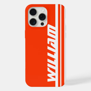 Name orange & white stripe sports iPhone case