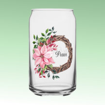 Name, Peace Pink Poinsettia Wreath 16oz