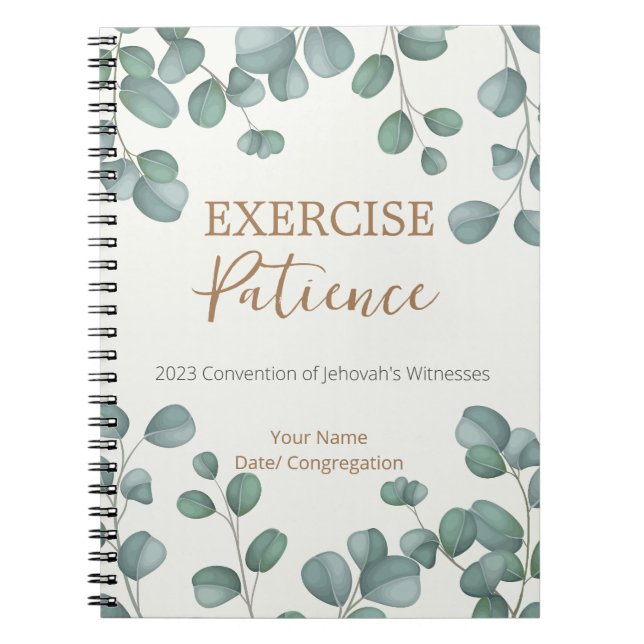 Name Personalised 2023 JW Exercise Patience  Notebook (Front)
