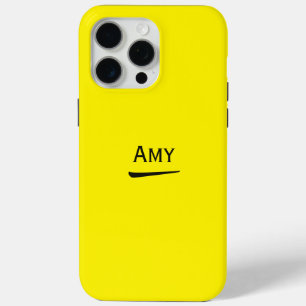 Name Personalised Bright Yellow iPhone 15 Pro Max Case