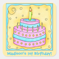 Name Personalised First Birthday Party Cake Art
