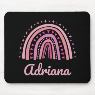 Name Personalised Funny Women Pink Rainbow Adriana Mouse Pad