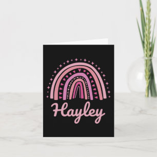 Name Personalised Funny Women Pink Rainbow Hayley Card