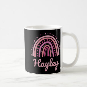 Name Personalised Funny Women Pink Rainbow Hayley  Coffee Mug