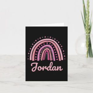 Name Personalised Funny Women Pink Rainbow Jordan  Card