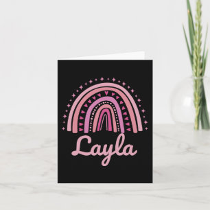 Name Personalised Funny Women Pink Rainbow Layla Card
