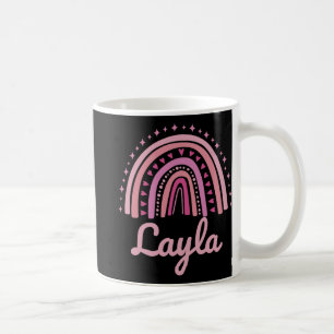 Name Personalised Funny Women Pink Rainbow Layla  Coffee Mug