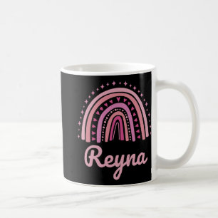 Name Personalised Funny Women Pink Rainbow Reyna  Coffee Mug