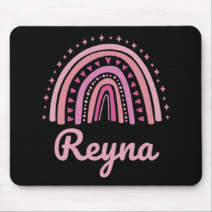 Name Personalised Funny Women Pink Rainbow Reyna  Mouse Pad