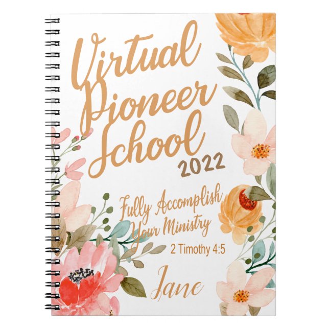 Name Personalised JW Pioneer Service School 2022 Notebook (Front)