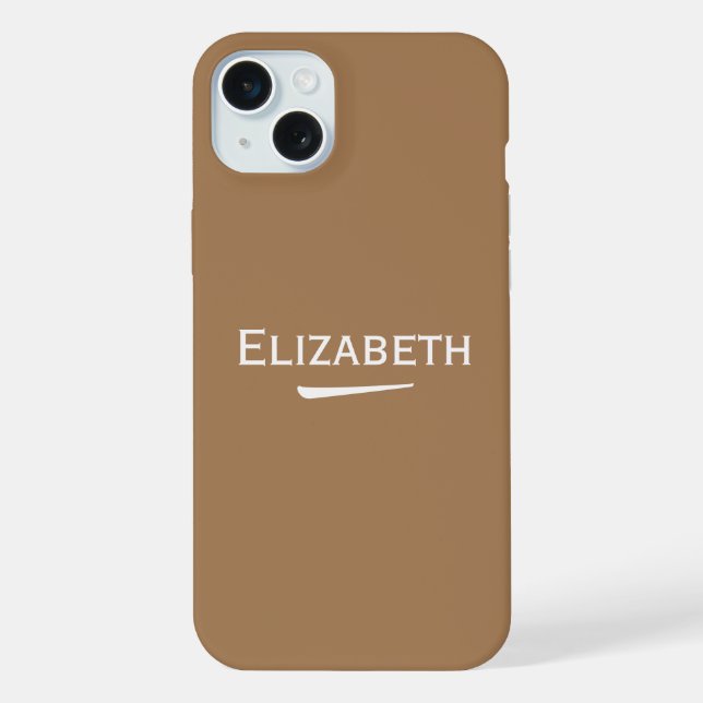 Name Personalised Light Brown iPhone Case (Back)