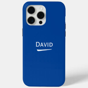Name Personalised Light on Deep Blue iPhone 15 Pro Max Case