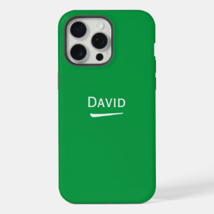 Name Personalised Light on Green iPhone 15 Pro Max Case