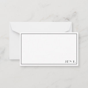 Name Personalised Modern Black White Minimalist Card