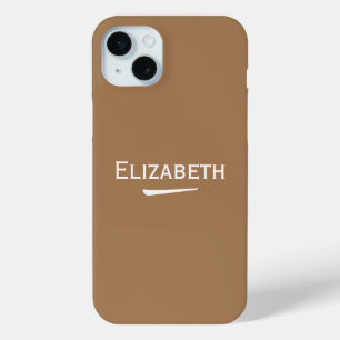 Name Personalized Light Brown iPhone 15 Mini Case