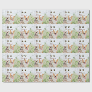 name pet animal dog cat paw simple photo minimal wrapping paper