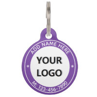Name Pet ID Tag Example with Phone Logo or Photo