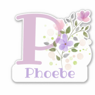 Name Phoebe & Initial with Floral Design