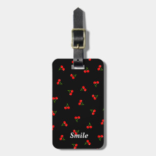 Name Phone Number Custom Cherry (Black) Luggage Ta Tag
