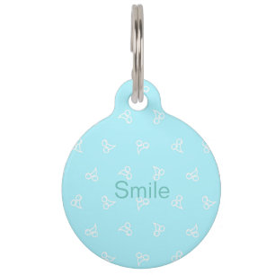 Name Phone Number Custom Cherry (Mint Green) Pet Tag