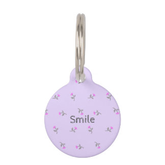 Name Phone Number Custom Wild Rose Purple Pet Pet Tag