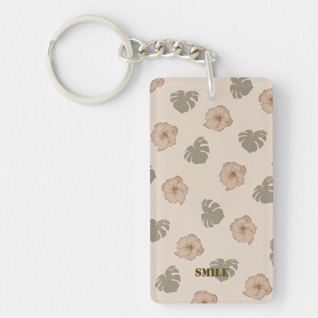 Name Phone Number Customization South China Beige  Key Ring (Front)
