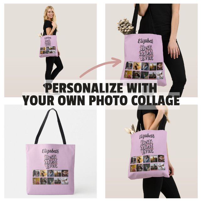 Name Photo Collage Best Mum Ever Cute Keepsake Tote Bag (Name Photo Collage Best Mom Ever Cute Keepsake Tote Bag
)